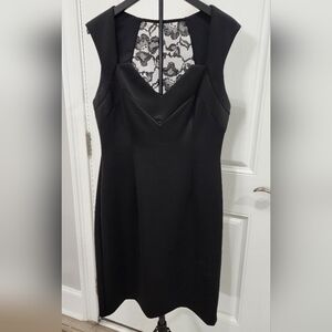 Dress Barn Black Sleeveless Dress. Lace Back. Size 14.